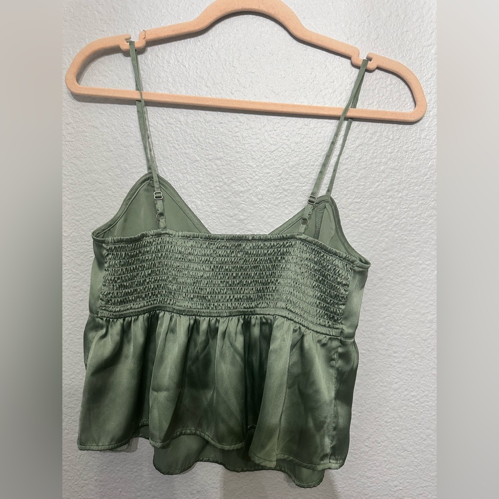 Hollister Sage Green Satin Top - Picture 2 of 7
